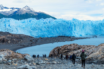 towards a glacier.