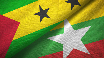 Sao Tome and Principe and Myanmar two flags