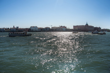 Naklejka premium navigation channels in Venice, Italy March, 2019 