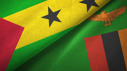 Sao Tome and Principe and Zambia two flags