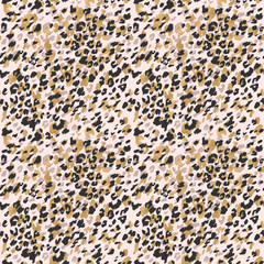 Creative leopard rosettes background with gold foil, ink texture © Tanya Syrytsyna