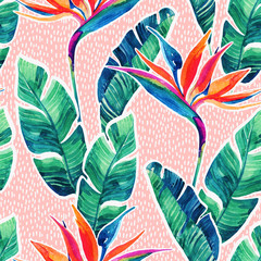 Floral exotic seamless pattern
