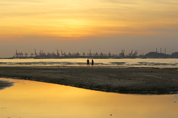 Sunset at  ha pak nai beach 2014