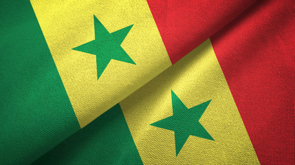 Senegal two flags textile cloth, fabric texture