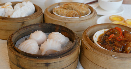 Chinese dim sum in restaurant