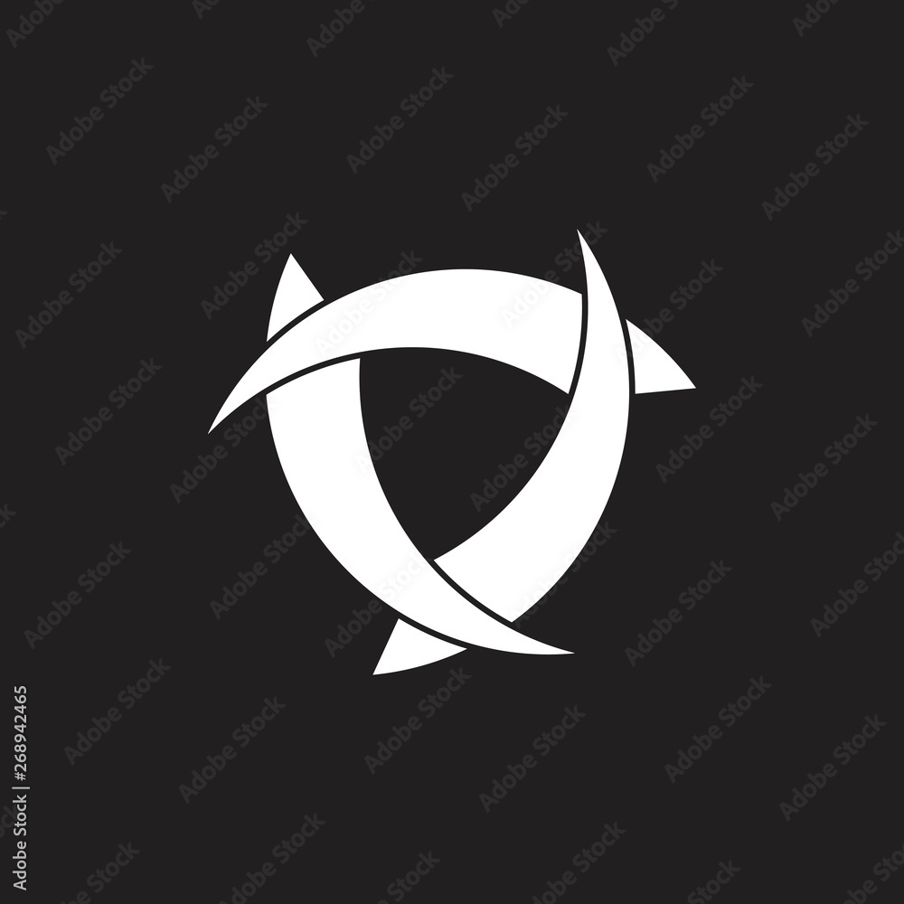 Poster curves linked triangle logo vector