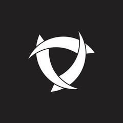 curves linked triangle logo vector