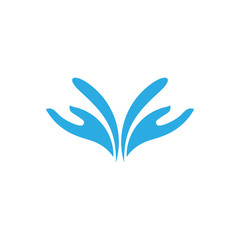 Fototapeta na wymiar water hand care design logo vector