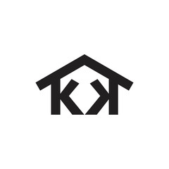 letters kk simple house design logo vector