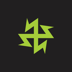 Obraz premium green plus medical healthy charge energy symbol logo vector