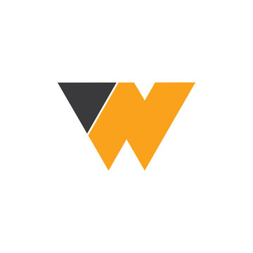 abstract letter wn simple geometric logo vector