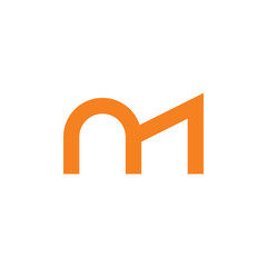 letter m simple geometric logo vector