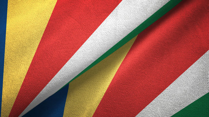 Seychelles two flags textile cloth, fabric texture