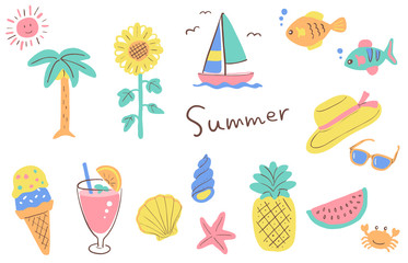 夏のイラスト　アイコン