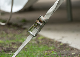ratchet strap is pulled tight and secures your project