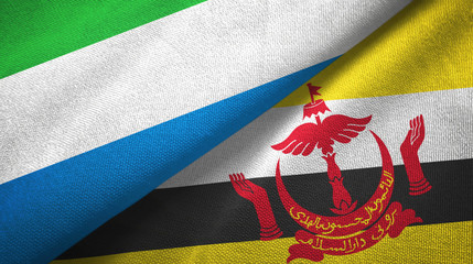 Sierra Leone and Brunei two flags textile cloth