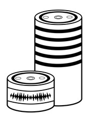 cylindrical speakers icon black and white