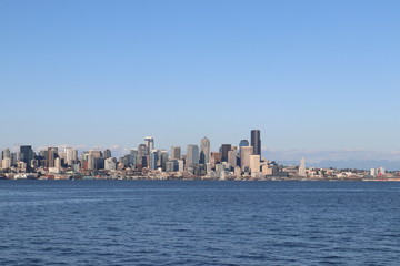 Fototapeta premium View of a big city from water