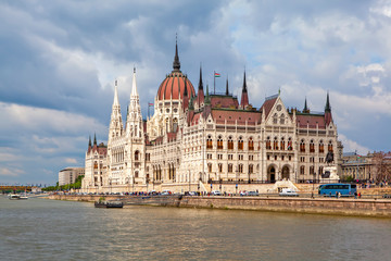 Fototapeta premium View of the Parliament from the Danube. Budapest. Hungary