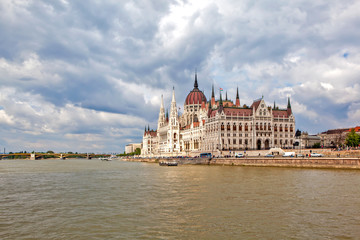 Obraz premium View of the Parliament from the Danube. Budapest. Hungary