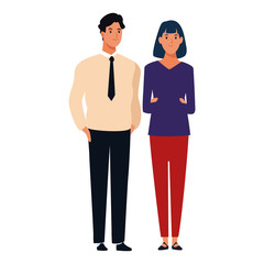 Fototapeta premium couple avatar cartoon character