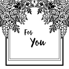 Vector illustration beautiful wreath frame with invitation card for you