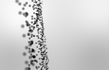 Abstract connecting dots. Plexus Connection science background. 3D Rendering.