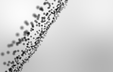 White background with dots creative social network. Abstract polygonal Plexus background. 3D Rendering.