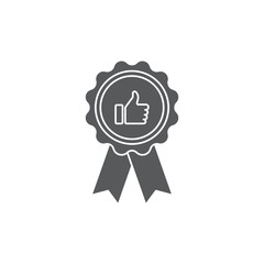 Quality certificate vector icon, isolated on white background