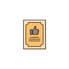 Quality certificate vector icon, isolated on white background