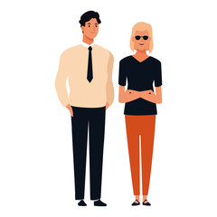 Fototapeta premium couple avatar cartoon character