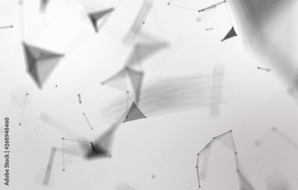 Poster gometric plexus structure cybernetic concept.