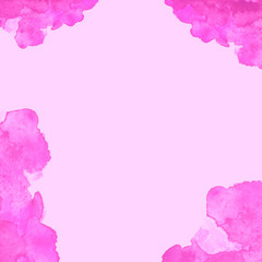 Abstract pink, lilac watercolor on white background.The color splashing on the paper.Watercolor splash stain pink. Abstract blot, background. Watercolor field. 