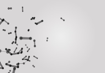 Network dots connection isolated on white background. For web site, wallpaper, poster, placard, ad, cover and print materials. Creative art, modern abstract concept. 3D Rendering.