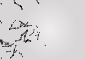 Abstract connecting dots. Plexus Connection science background. 3D Rendering.