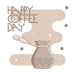 Poster template with a cezve and lettering.