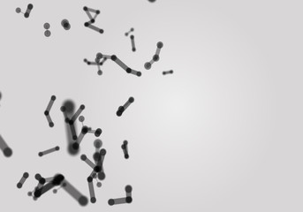 White background with dots creative social network. Abstract polygonal Plexus background. 3D Rendering.