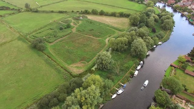 Aerial Video of Beccles and the broads in Norfolk Uk