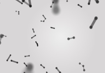 Obraz premium Technical abstract background with connecting dots and lines. Digital technology and communication concept with flat icons. 3D Rendering.