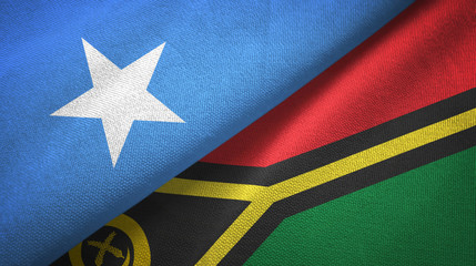 Somalia and Vanuatu two flags textile cloth, fabric texture