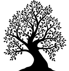 Tree silhouette on white background