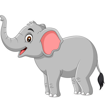 Cartoon elephant isolated on white background