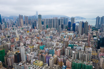 Fototapeta premium Hong Kong downtown city from top