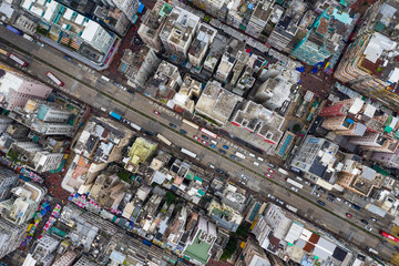 Hong Kong downtown city from top