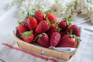 Loosely put the strawberries in different positions