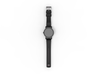 3D illustration of a smart watch in white studio background,