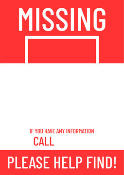 Blank missing poster template ready to print