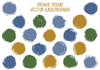 Vector grunge circles. Trendy post stamps
