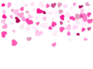 Hearts confetti flying background graphic design.
