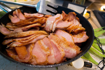 Pork Chop Rib part fat and gender from chef which delicious taste good look, Smoked steak Ham Pork in American Style BBQ grill on natural charcoal to make good smell